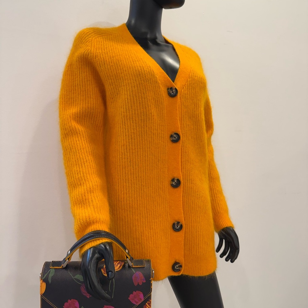 🧡 GANNI Mohair Blend Cardigan – Runway overszed size  XS | New color trend